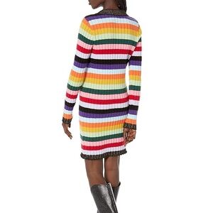 Steve Madden Sweater Dress size Small MultiStripe  light Stretchy long sleeve